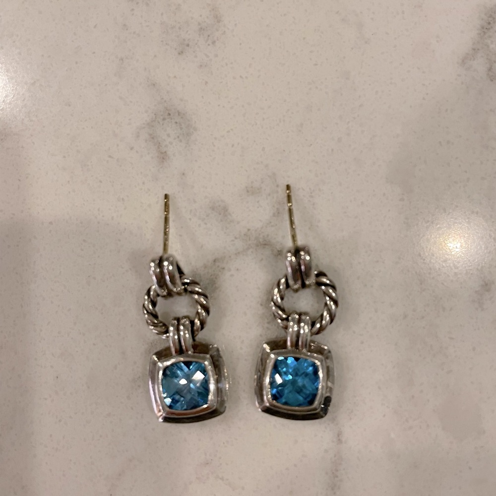 David Yurman Blue Topaz Renaissance earrings